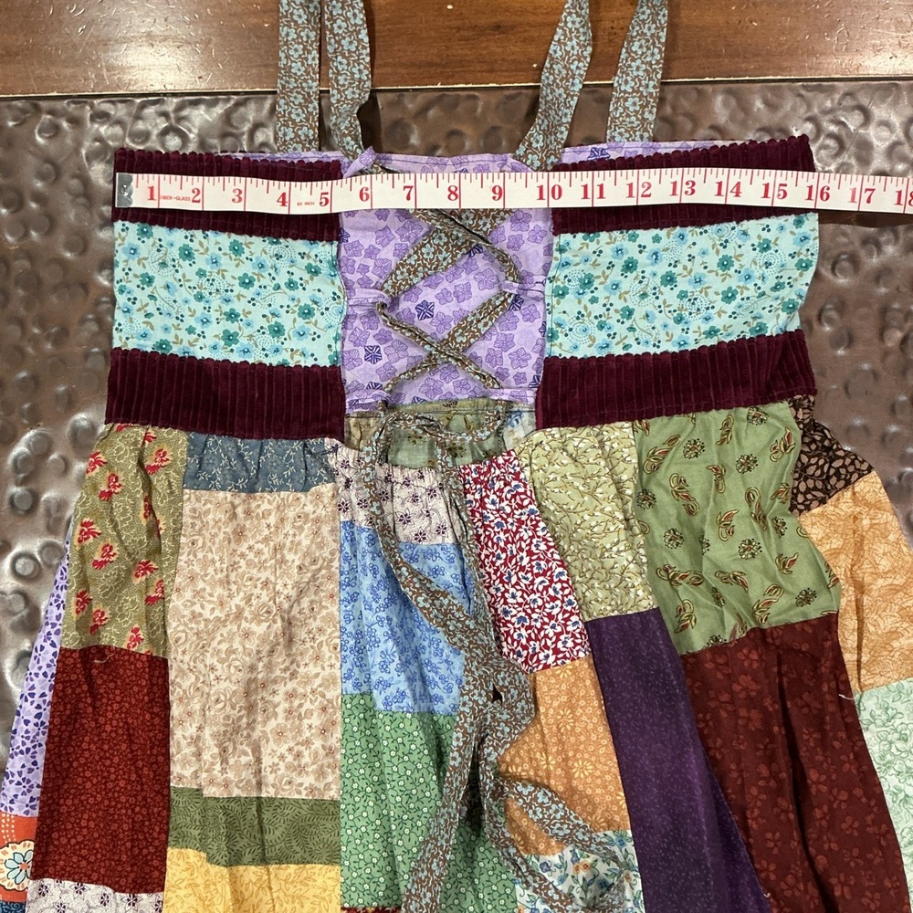 One-of-a-Kind Handmade Patchwork Maxi Dress - Boho, Cottagecore, Folk Size S/M - Picture 8 of 12